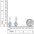 thumbnail image 2 of Gem Stone King 18K Rose Gold Plated Silver Sky Blue Aquamarine and Swiss Blue Topaz Dangle Earrings for Women (6.74 Cttw, Gemstone March Birthstone, Heart Shape 6MM), 2 of 3