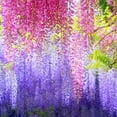 thumbnail image 3 of Ludlz 1Pc Artificial Wisteria Vine Ratta Silk Hanging Flower Garland Vine Wedding Decor Fake Long Wisteria Hanging Bush Flowers String Home Party Decor,Purple, 3 of 7