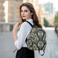 thumbnail image 6 of FORMRS Mini Backpack Purse for Women Travel Daypack Casual Shoulder Bag, Green Peacock Pattern, 6 of 7