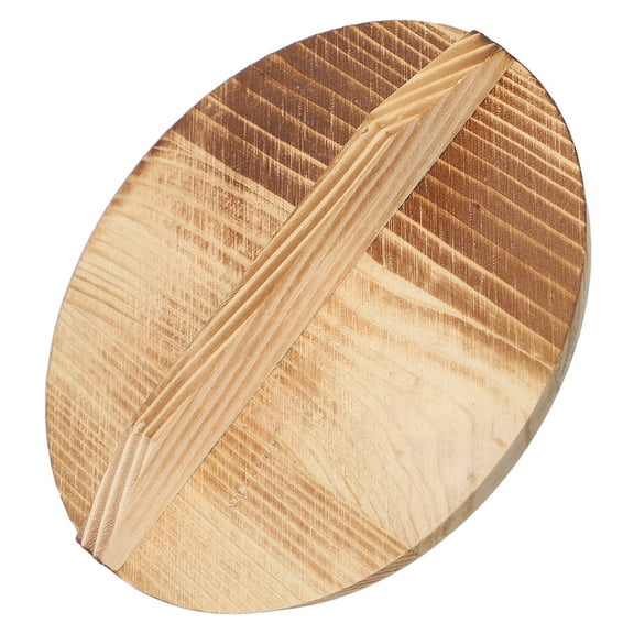 IDEANATEGRATE Wok Cover Lid Wooden Pot Lid Wood Khaki 1Set