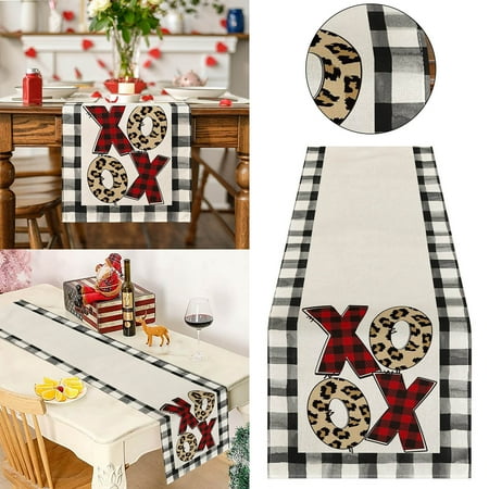

Valentine s Day Love Table Flag Linen Insulated Table Towel Oil And Stain Resistants Non Slip