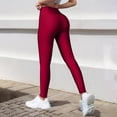 thumbnail image 4 of Gkeoshab Yoga Pants Women'S Sports Slim Fit Slimming High Yoga Pants Nylon High Waisted Glossy Leggings Wine Red M, 4 of 7