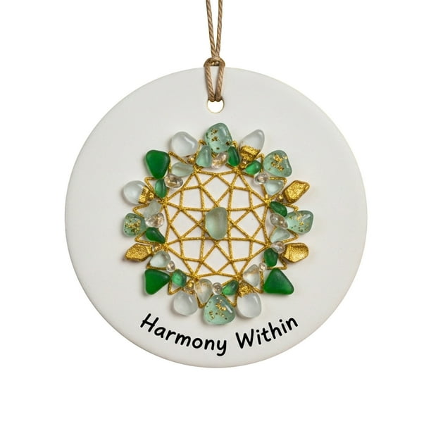 Decoraciones navideñas, adornos navideños, corazón de cristal marino con forma de corazón, decoración de la amistad, recuerdo de la amistad, adorno de corazón de la amistad para el árbol de Navidad, a