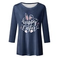 thumbnail image 4 of DHFJKG Happy Easter T Shirts For Women Bunny Print Graphic Tee 3/4 Sleeve Casual Round Neck Loose Fit Top For Holiday Celebration Versatile Tops, 4 of 4