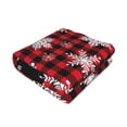thumbnail image 3 of Throw Blanket for Couch - Snowflake red plaid Soft Comfy Lightweight Cozy Warm Throw Blanket, Fuzzy Plush Flannel Blanket & Throws for Sofa and Bed All Season, 3 of 8