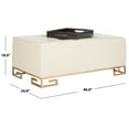 thumbnail image 4 of SAFAVIEH Julian Faux Ostrich Tray Ottoman/Coffee Table, Creme/Gold, 4 of 8