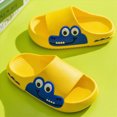 thumbnail image 2 of TOWED22 Kids Lightweight Soft EVA Non-Slip Slides Slippers Open Toe Comfy Sandals for Toddler Boys Girls Children Bathroom Shower Summer Pool Beach Slippers(Yellow,11), 2 of 4