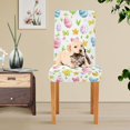 thumbnail image 4 of Yayeee 4 Pack Dining Chair Covers Stretch Parson Chairs Slipcovers Seat Protector, Colorful Easter Eggs, 4 of 6
