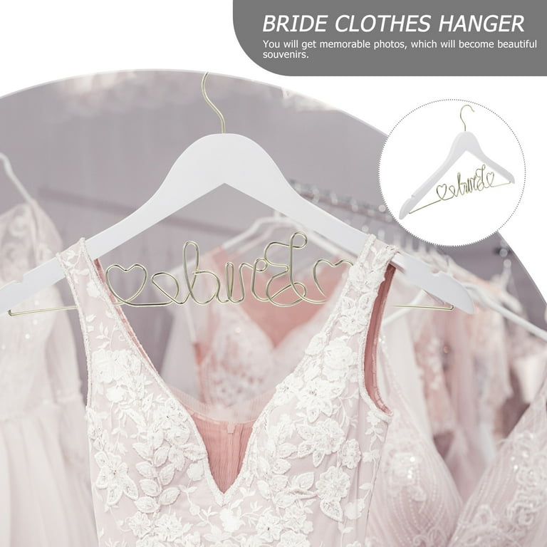 FRCOLOR Wooden and Iron Wedding Dress Hanger for Decoration with