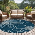 thumbnail image 4 of Round Rugs 5Ft, Teal Flowers Round Area Rug Washable Indoor Throw Carpet, Spring Floral Botanical Modern Art Soft Non Slip Circle Rug for Cabinet Bathroom Home Decor Aesthetic, 4 of 8