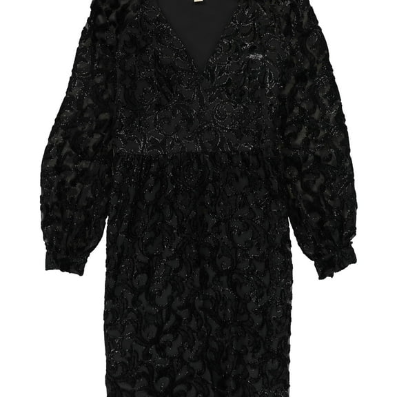 Michael Kors Womens Velvet Burnout A-line Dress, Black, X-Small