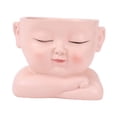 thumbnail image 1 of Maceta con forma de rostro, de resina, escultura decorativa para el hogar, maceta para plantas, ideal para interiores y exteriores, jardín u oficina., 1 of 8
