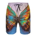 thumbnail image 3 of Fuzoiu Oil Painting Beautiful Butterfly Print Men's Beach Shorts,Men's Swim Trunks,Quick Dry Board Shorts with Pockets,Men's Bathing Suits for Surfing, Running, and Casual Wear-Medium, 3 of 6