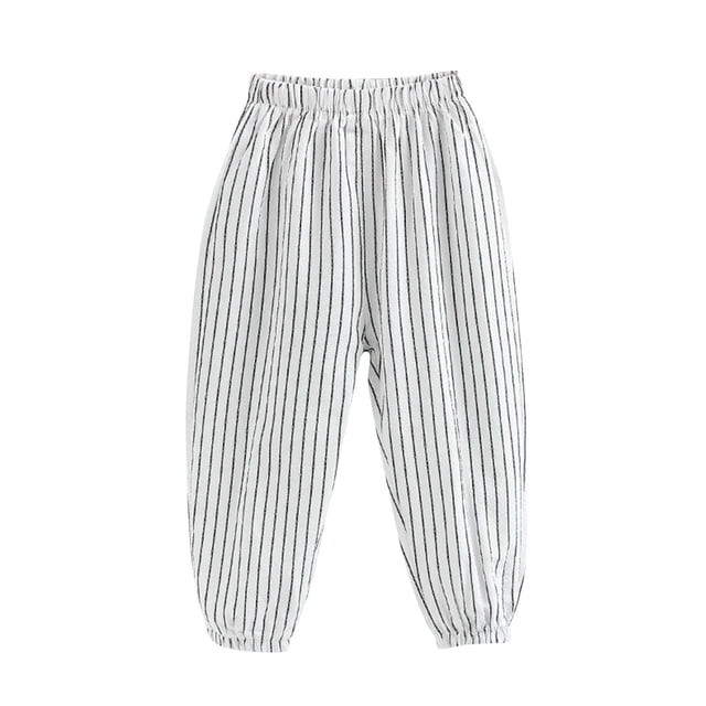 Odeerbi 2-10 Años Niños Niñas Algodón Bloomers Verano Rayas Jogger Pantalones Color Sólido Transpirable Linterna Pantalones Haren Pantalones