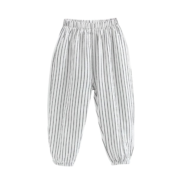 Odeerbi 2-10 Años Niños Niñas Algodón Bloomers Verano Rayas Jogger Pantalones Color Sólido Transpirable Linterna Pantalones Haren Pantalones