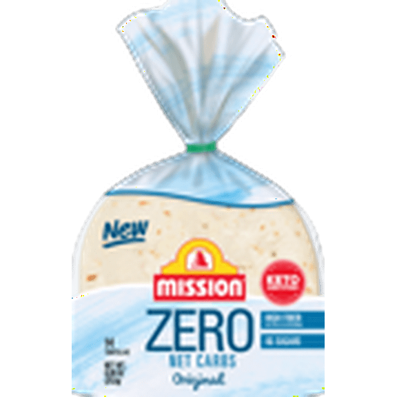 Mission Zero Net Carb Original Tortillas - 0g Net Carbs - Keto Certified - 4.5" Street Taco - 14 Count, 8.89 oz. - Keto Friendly Low Carb Tortillas