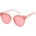 thumbnail image 2 of Translucent Horn Rimmed Sunglasses Metal Crossbar Color Tinted Square Lens 57mm (Red Gold), 2 of 4