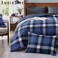 thumbnail image 7 of Amberspace Reversible Checkered 7-piece Bed in a Bag Comforter Set with Sheets,Indigo Blue,Queen, 7 of 7