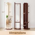 thumbnail image 4 of Costway Full Length Mirror Coat Rack Solid Wood Standing Mirror w/Clothes Hanger, 4 of 9