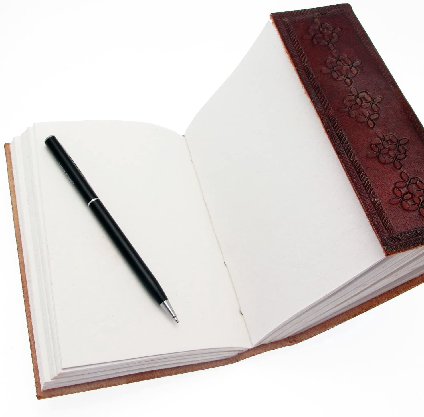 Jaald Leather Journal with Clasp Blue Stone Travel Diary Blank Notebook Writing Pad Sketchbook Scrapbook Gifts for Men Women Book of Shadows