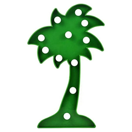 

11 LED Hanging Table Decor Coconut Palm Tree Lights Lamp for Christmas Home Wedding Party Decoration (Green)