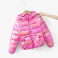 thumbnail image 2 of Mercatoo Winter Shiny Hooded Puffer Jacket for Kids Toddler Girls Long Sleeve Zip Up Down Outwear Lightweight Warm 5t Winter Cost, 2 of 4