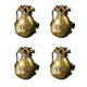 thumbnail image 1 of KAKOWELY 4 piezas de colgante de latón con forma de bolsa de la suerte sólida, diseño único de pez, llavero colgante decorativo, 1 of 4