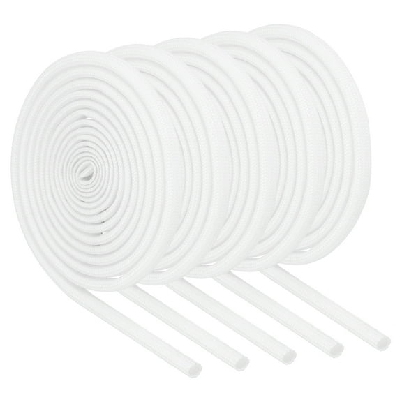 Uxcell 5Pcs Wire Insulation Braid Fire Sleeve,5.28Ft-3mm ID White, High Temp Silicone Coated Fiberglass Sleeving