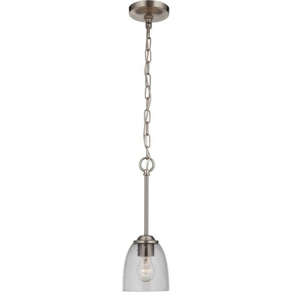 One Light Mini Pendant in Transitional Style 5.5 inches Wide By 15.63 inches High-Brushed Polished Nickel Finish Bailey Street Home 139-Bel-3827751
