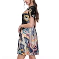 thumbnail image 2 of Disketp Cute Mushroom Landscape para Vestido de Manga Corta para Mujeres, Vestidos de Verano para Mujeres, Casual y Holgado para la Playa, 2 of 6