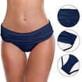 thumbnail image 3 of MSJUHEG Swimsuit Shorts,High Waisted Bikini Bottoms,Seamless Bikini Bottom,Swimsuit Bottoms,Ruched Scrunch Swim Bottom,Bikini Bottoms for Women,String Tie Side Bikini Bottoms Navy M, 3 of 5