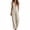 Beige#plus size jumpsuits for women summer, variant on Jumpsuits for Women Dressy Plus Size Baggy Casual Cotton Linen Jumpsuits Dressy Oversized Wide Leg Sleeveless Ruffled V Neck Button Boho Overall Romper with Pockets Yellow,L