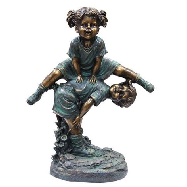 Girl Jumping Over Boy Statue