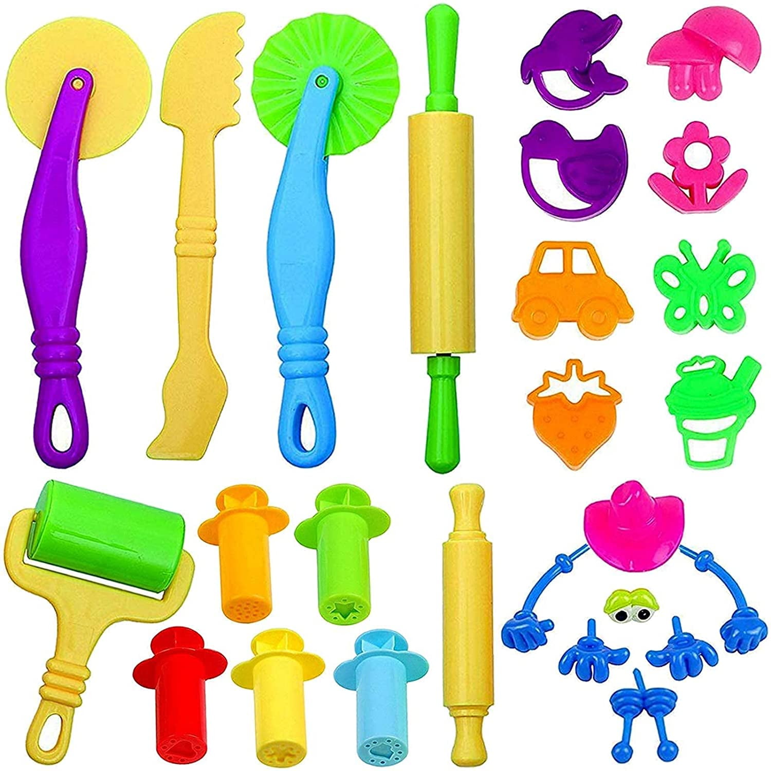 Details about Dough Play Set Kit Extruder Tools Animal Plant For