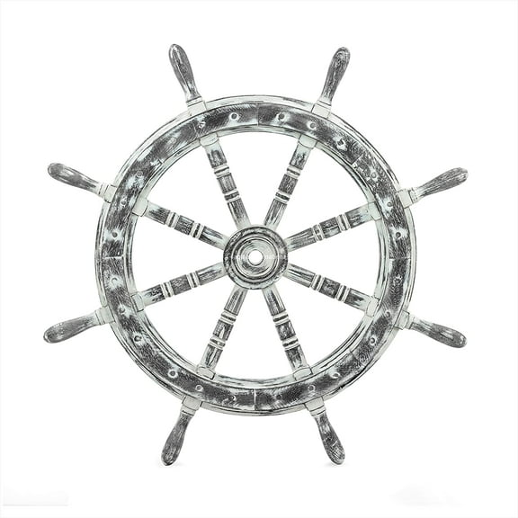 Ship Wheel - Gola Pendi - (24 Inches, Antique Black)
