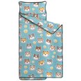 thumbnail image 2 of Multicolor Cat and Dog Paw Print Teens Toddler Nap Mat with Pillow, Sleeping Mat Bag for Preschool Daycare 59"x22", 2 of 6