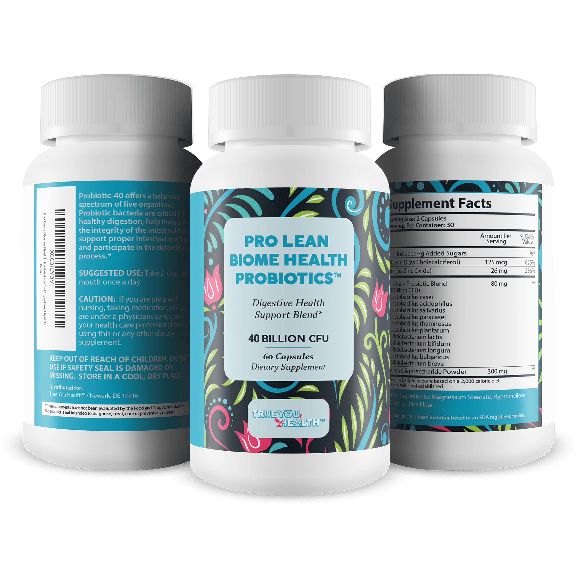 Pro Lean Biome Health Probiotics - Digestive Health & Immune Support - Improve Gut Microbiome for Overall Health & Improved Energy - Probiotic & Prebiotic Blend - Health Starts in The Gut