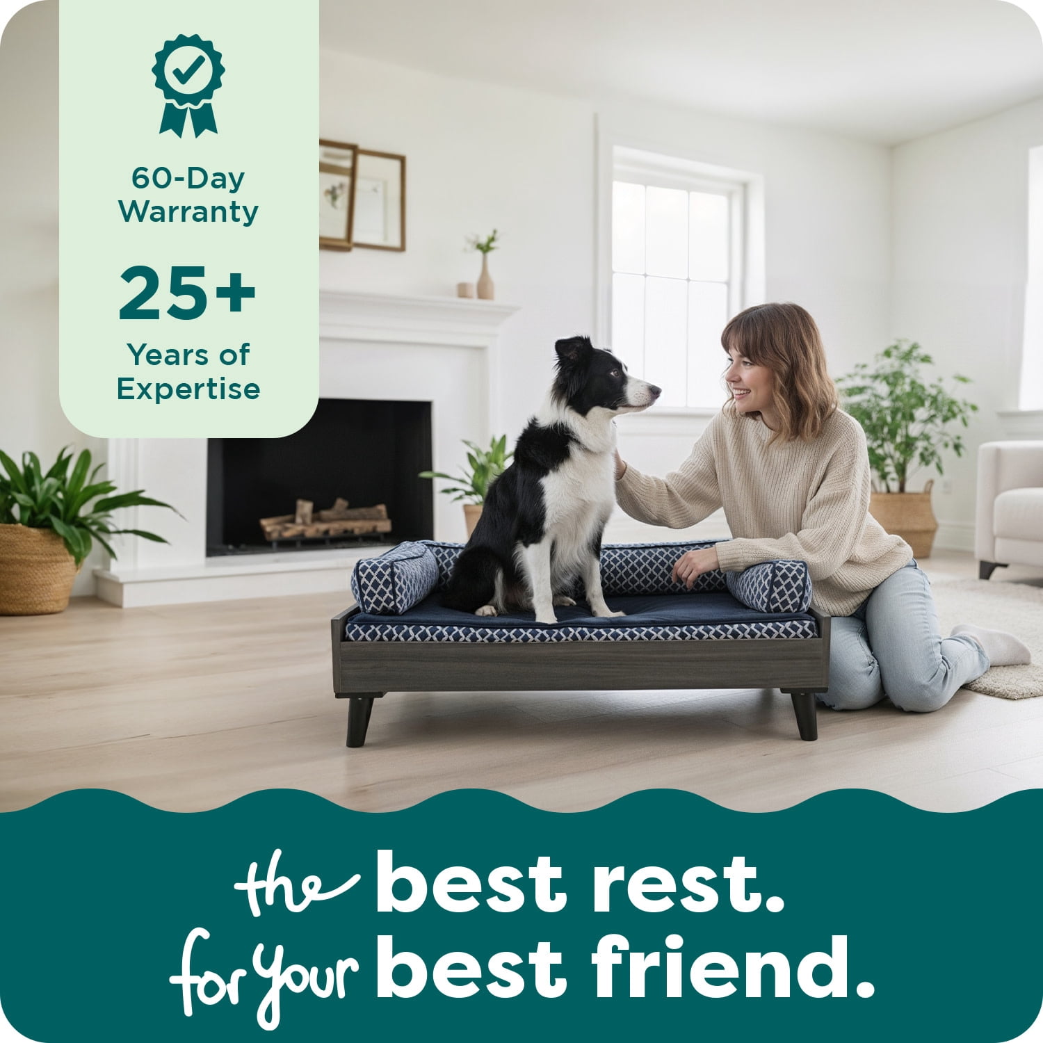 FurHaven | Bed Frame for Pet Beds & Mattresses, Gray, Large