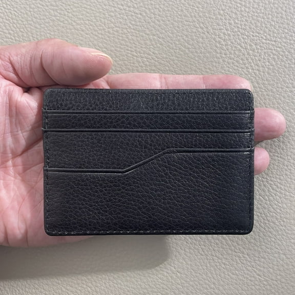 Slim Minimalist Leather Wallet for Men & Women – Genuine Full-Grain Leather Card Holder, Ultra-Thin Front Pocket Wallet, Multiple 6 Cards