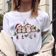 thumbnail image 3 of Camiseta de Reno de Navidad para mujer, ropa de talla grande, Camisetas estampadas blancas 2021, 3 of 5