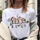 thumbnail image 3 of Camiseta de Reno de Navidad para mujer, ropa de talla grande, Camisetas estampadas blancas 2021, 3 of 5