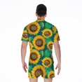 thumbnail image 2 of Green Watercolor Sunflower Pattern Short Sleeve Men'S Rompers Casual Summer Jumpsuits Outfit, 2 of 4