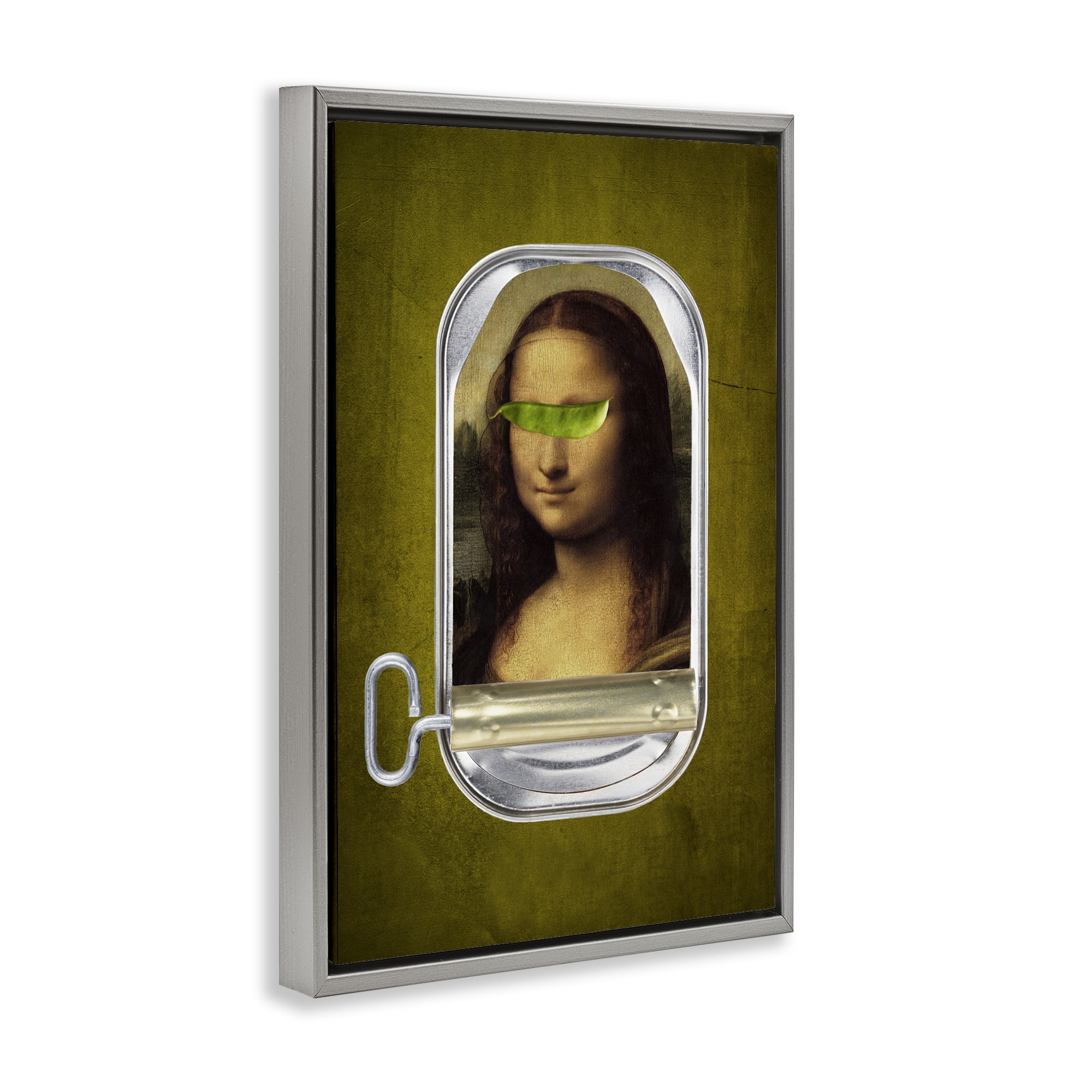 Canned Mona Lisa Gray Framed Floater Canvas Wall Art, design by Elo Marc