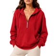 thumbnail image 2 of Women'S Hoodies Fall Fashion Outfits Workout Sweatshirts Y2k Winter Zip Up Jackets Oversized Tops Red XXL, 2 of 7