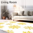 thumbnail image 2 of ODIKA 4x6 Machine Washable Non-Slip Area Rug, Festive Winter Bloom Featuring Stylized Pinecone and Snowflake Array High Traffic Rug, Gold, 630000, 2 of 7