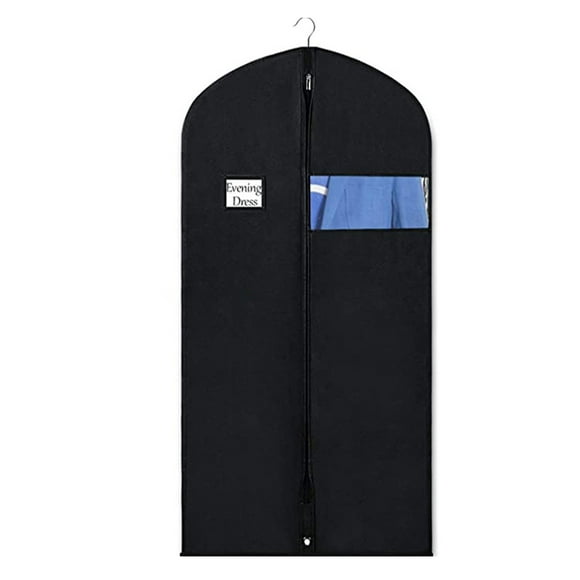 Visland Garment Bag Business Card Holder Clear Window Dustproof Hanging Clothes Bag Non-Woven Fabric Closet Storage Coats Jackets Shirts Suit Garment Cover Bedroom Supplies
