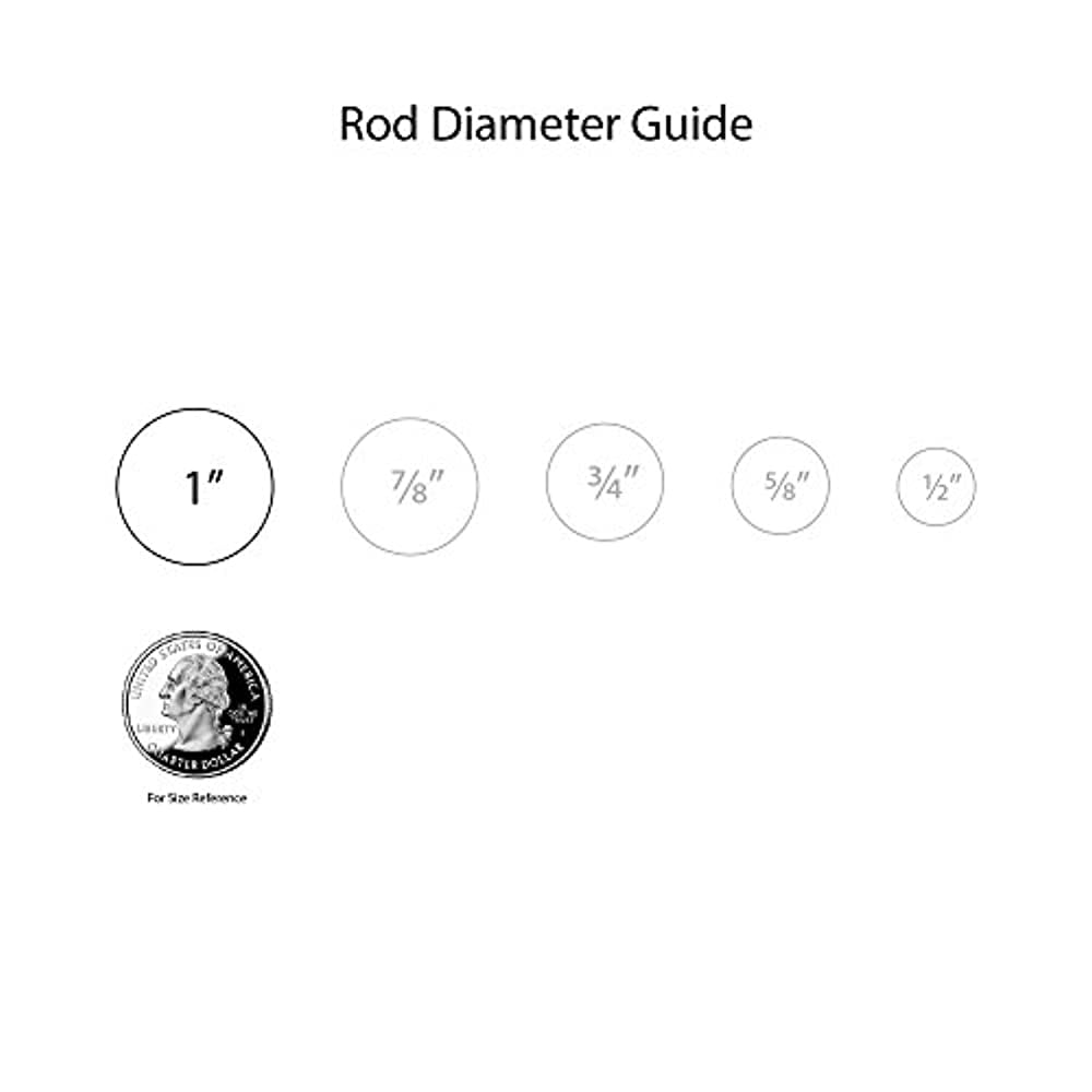 Decopolitan 1" Diameter Ball Telescoping Drapery Rod Set 18-36" Silver