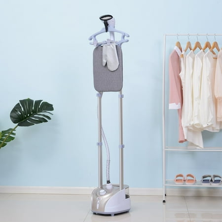 1800W Full-Size 2-Liter Upright Garment Steamer with Built-in Ironing Board and Hanger