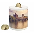 thumbnail image 1 of Landscape Piggy Bank, Pastoral View at Charles Bridge Spires of Prague Central Europe Gothic Buildings, Ceramic Coin Bank Money Box for Cash Saving, 3.6" X 3.2", Multicolor, by Ambesonne, 1 of 4