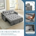 thumbnail image 5 of Muumblus 55.5" Pull Out Sofa Bed 2 Seater Loveseats Sleeper Convertible Futon Sofa Bed with Adjsutable Backrest, Modern Adult Velvet Sofa Couch for Living Room, Gray, 5 of 8